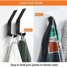 Coat Hooks Wall Mounted, 8 Packs Wall Hooks for Hanging Clothes, Coat, Towel, Rope, Keys, Hats, Purse, Screws Invisible Hooks for Kitchen, Bathroom, D