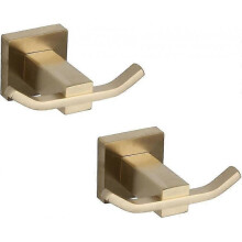 2024 Bathroom Accessories Double Nightgown Coat Hook Wall-mounted Sus 304 Brushed Stainless Steel