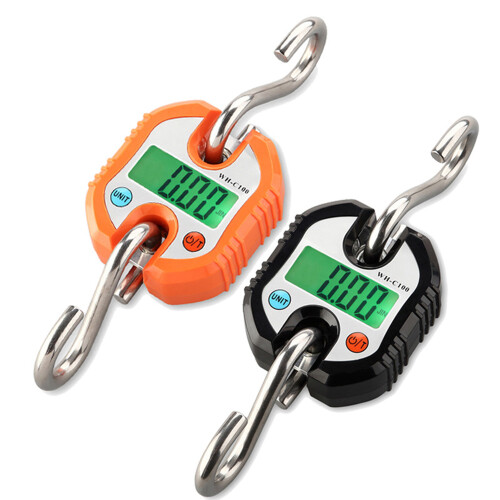 150kg Portable Digital Crane Scale LCD Backlight Steel Hook Black 2