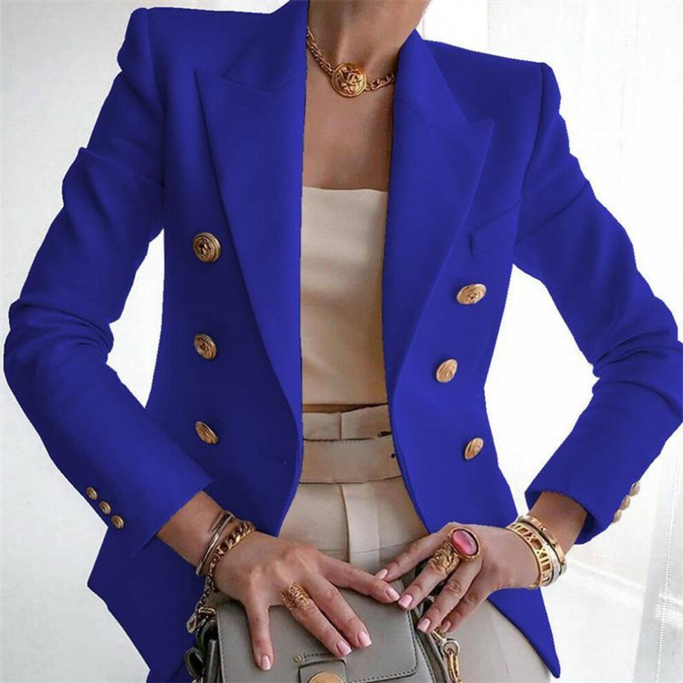 (royal blue, XXXL) Women's Fashion Casual Long Sleeve Blazers - Spring Autumn Office Jacket Outerwear Coat Clothes-image-OPC-PMNZF2M-NEW
