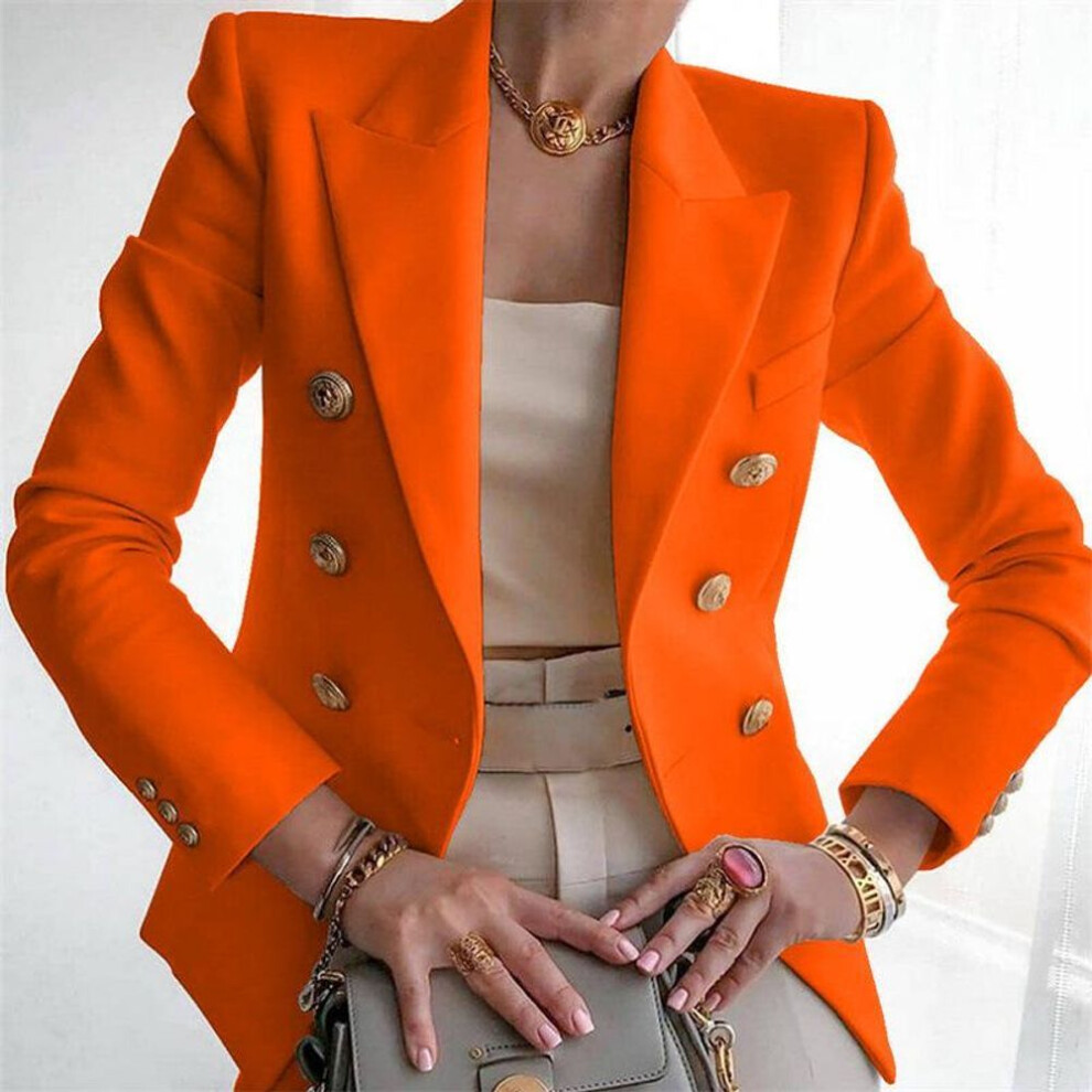 (orange, XXXL) Women's Fashion Casual Long Sleeve Blazers - Spring Autumn Office Jacket Outerwear Coat Clothes-image-OPC-PMNZF5F-NEW