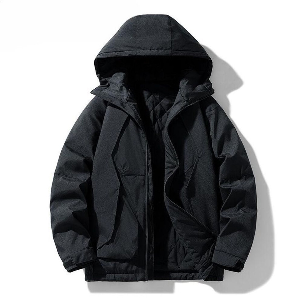 (black, 6XL) Men's Winter Plus Size 7xl & 8xl Warm Jacket - Thicken Hooded Padded Parka Black Winter Coat-image-OPC-PMNZF8S-NEW
