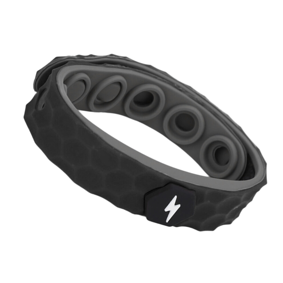 Black Unisex Electrostatic Cordless Wristband With Negative Ions Silicone