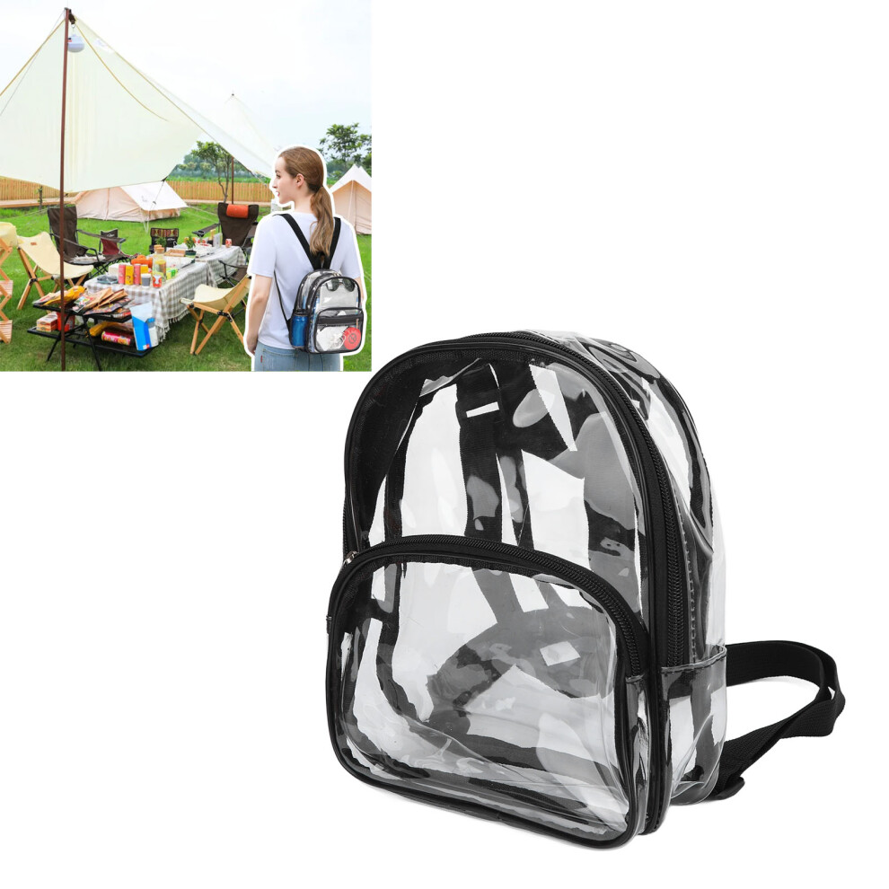 Transparent Mini Backpack with Dual Storage Layers PVC & Waterproof