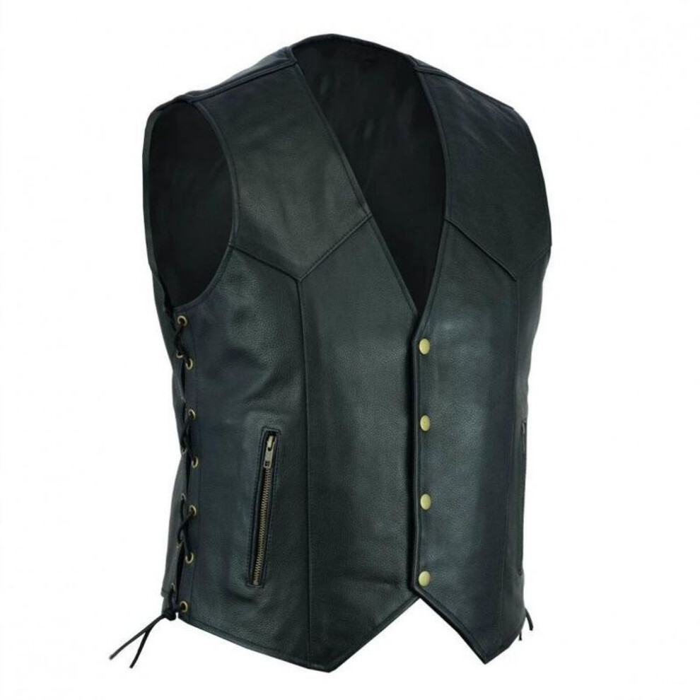 (M, black) Vest Faux Leather Punk Fashion Casual Coat Motorcycle Vest Men Solid Vest Fleet-image-OPC-PMNZJ9S-NEW