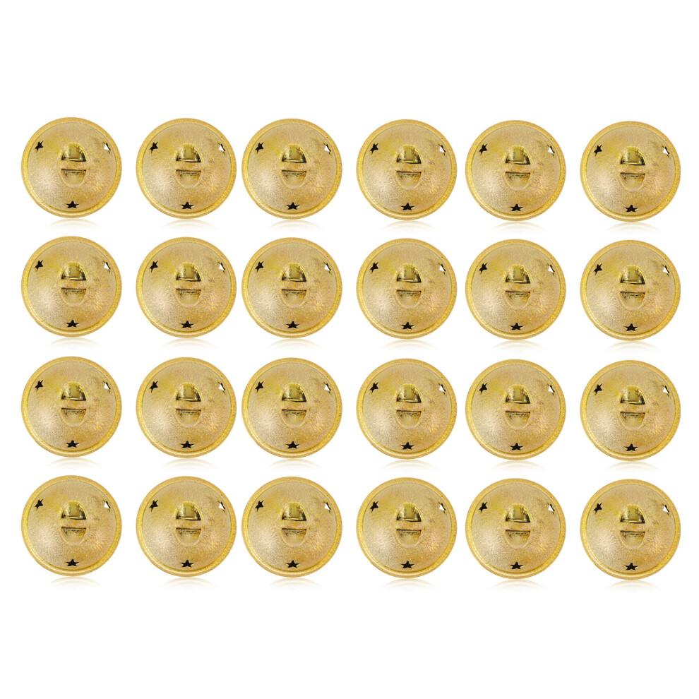 24Pcs Christmas Bells 40Mm Iron Frosted Yellow Keychain Ornaments 3161357329859
