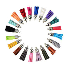 100 Unidades 4 Cm Mini Borlas Vintage Con Punta Faux Piel Para Llaveros