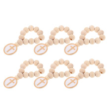 6 Pièces Perles De Chapelet En Pendentif Croix Pour Cadeau