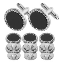 8 PiĂšces Boutons De Manchette En Noir Pour Costume