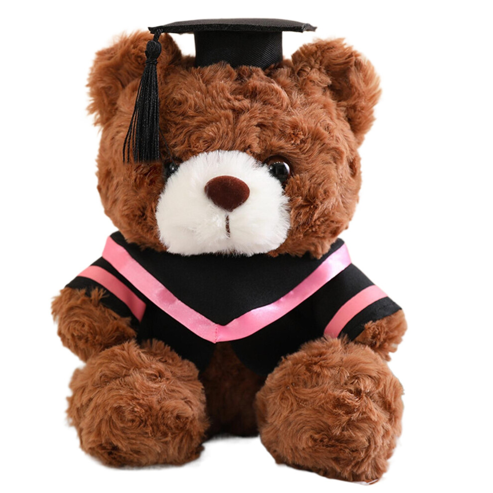 23cm Graduation Bear Plush Doctor Bear for-Dark brown bear powd-image-OPC-PMNZNVX-NEW