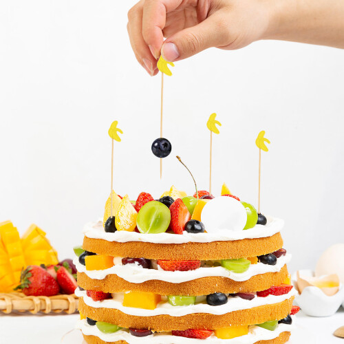 100Pcs Säkerhetsbambustickor Engångs Fruktpinnar Sushistickor 2