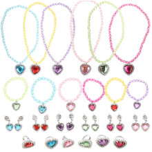 6 Conjuntos De Jóias Crianças Colares Brincos Anéis Pulseiras Meninas