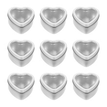 10 Pezzi Barattoli In Latta Vuoti Con Finestra A Cuore Per Candele