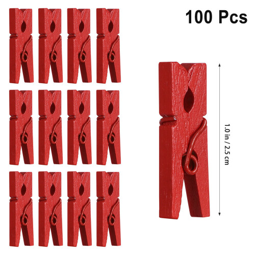 100 Pezzi Mini Mollette In Per Foto, , 1