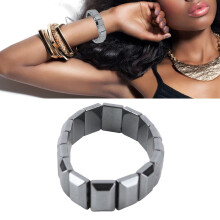 Brazalete de cuentas rectangulares de terahercios unisex