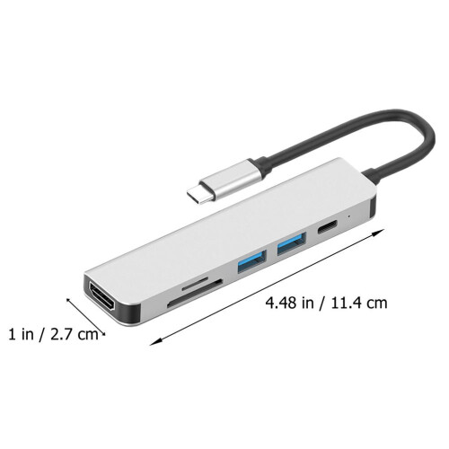 Type-C Laptop Hub Adapter Multifunktionshub Läsare Konverterare 1