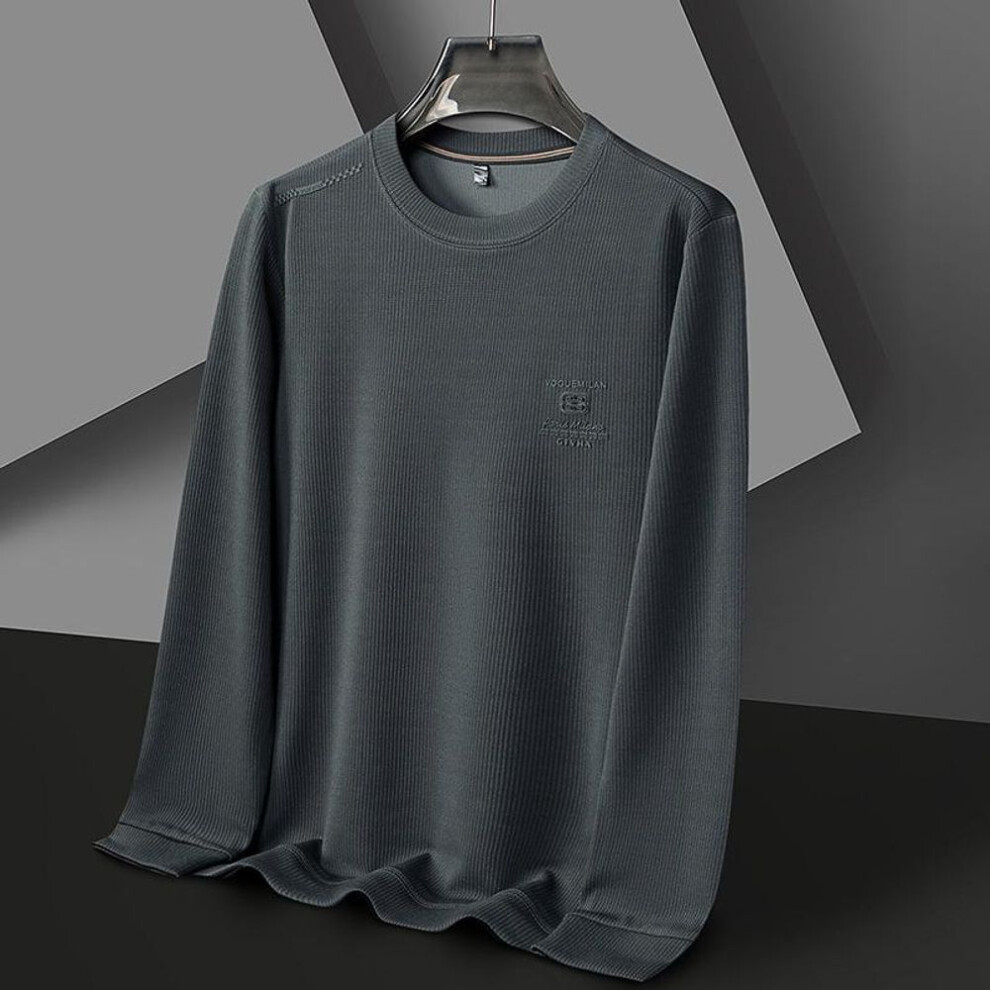 (grey, L) Sweater Men's Round Neck Spring And Autumn Middle-aged Casual Handsome Loose Outer Wear Men's Sweater Spring Simple Top-image-OPC-PMP292W-NEW