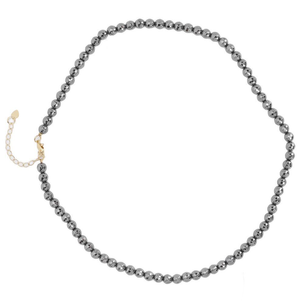 Terahertz Natural Stone Beads Necklace 128 Facets for Women & Men
