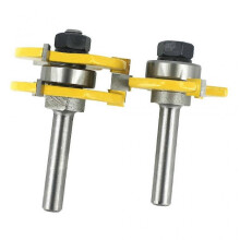 2 Pcs Tongue Groove Router Bit Joint Set T Type - 8mm Shank Milling Cutter
