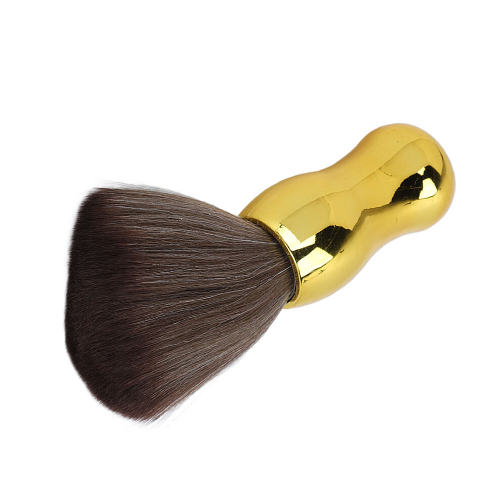 Gold Hair & Face Neck Duster Brush Soft Nylon Bristles Sweeping & Cleansing
