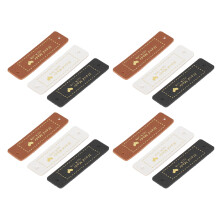 Weiße, schwarze und braune PU-Handgefertigte Labels, 30 Stück für DIY-Nähprojekte, Geldbörsen, Taschen, Kleidung