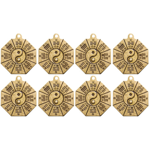 8 Pezzi Ciondoli Trigramma In Per Chiavi 2