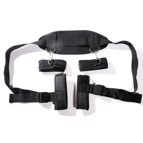 Soft BDSM Bondage Restraints Adjustable Straps One Size Black