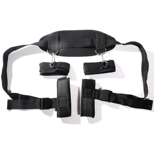 Soft BDSM Bondage Restraints Adjustable Straps One Size Black 1