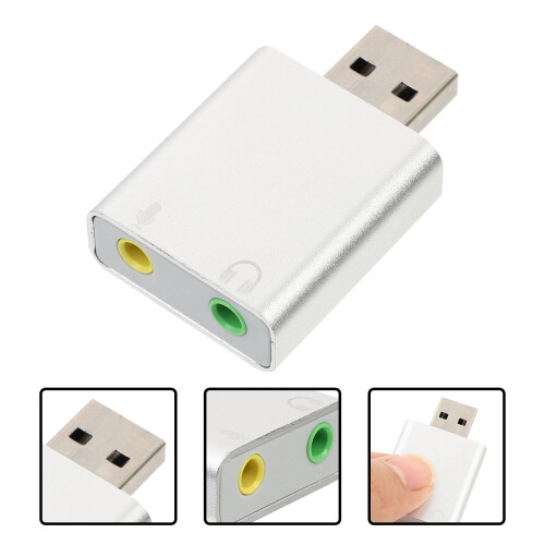7.1 Usb Ljudadapter Ljudkort Hörlurar Mikrofonuttag 1