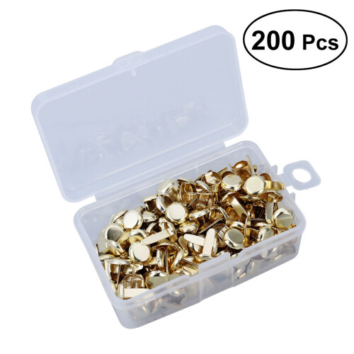 200Pcs Guldpläterade Pappershäftmen Med Förvaringslåda