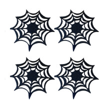 2St Korkmattor Med Spindelnätdesign Svart Halloween-Tema