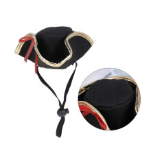 Doggy Pirate Hat Cat Cosplay Cap Adjustable Polyester Pet Hat For Parties Halloween Photo Prop For Dogs And Cats