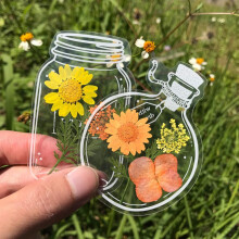 Marcadores de flores secas transparentes de PET - Clips de bricolaje