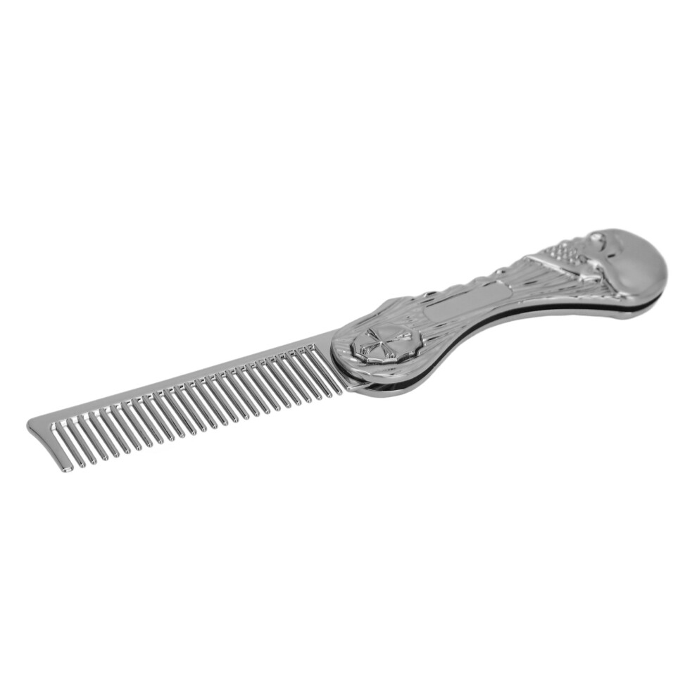Silver Compact Foldable Comb | Perfect For Hair & Mustache Grooming