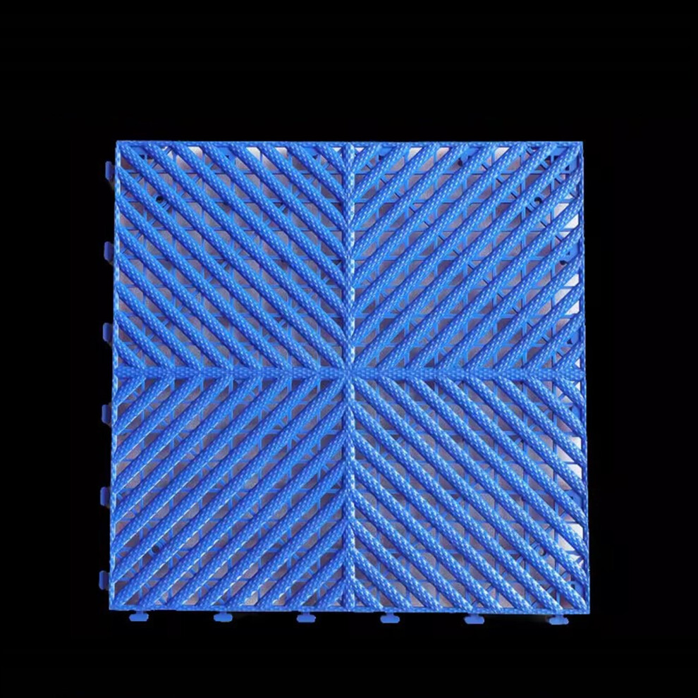 Interlocking Garage Floor Mats 40X40 Cm 6-Piece 2 Cm Non-Slip Water-Resistant Parking Mat For Rvs Trailers Blue 9354506644727