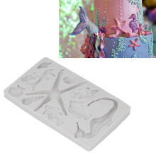 Molde de silicona gris para estrella de mar y caballito de mar, reutilizable