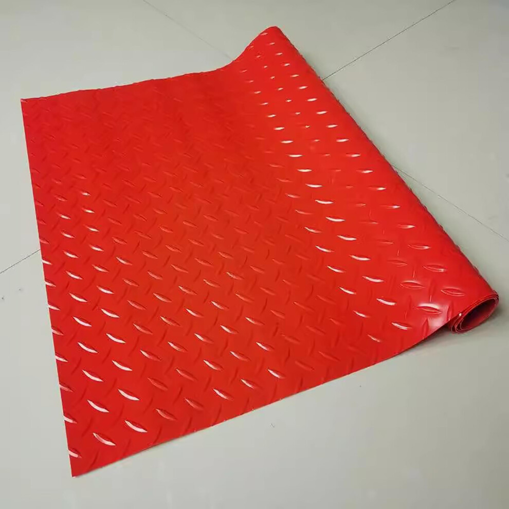 Thick Rubber Heavy Duty Flooring Mat Garage Flooring Roll 1.5Mm Non-Slip Waterproof Red 1.2X7m 9354506645090