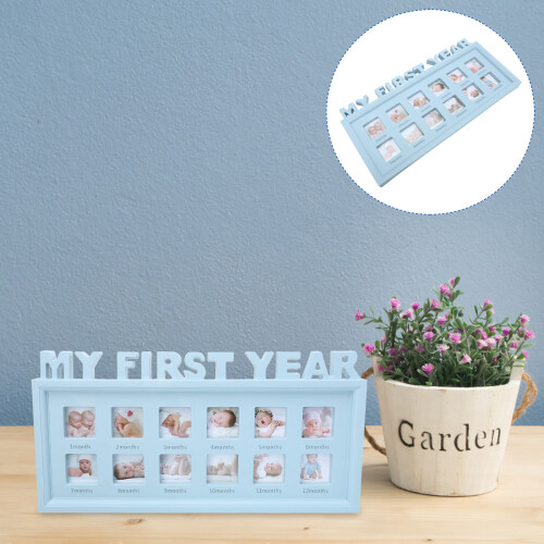 Baby First Year Picture Frame 12 Marcações Presente De Bebê 1