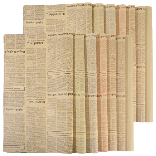 20 Folhas Papel Presente Vintage Floral Para 1