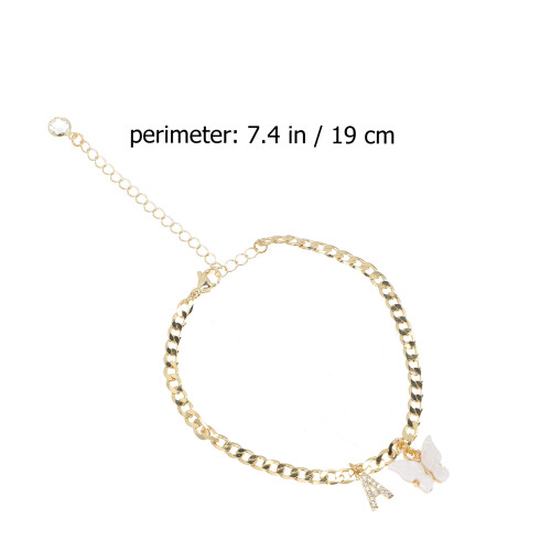 Rhinestone Letter Tornozeleiras Borboletas Para Mulheres 1