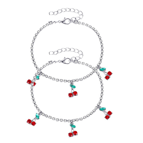 2 Peças Pulseira De Tornozelo Com Ajustável