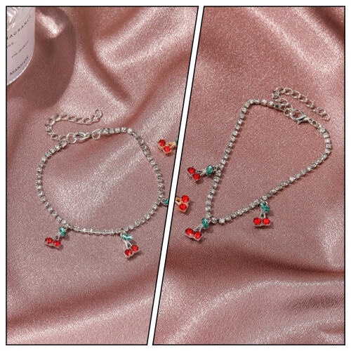 2 Peças Pulseira De Tornozelo Com Ajustável 2