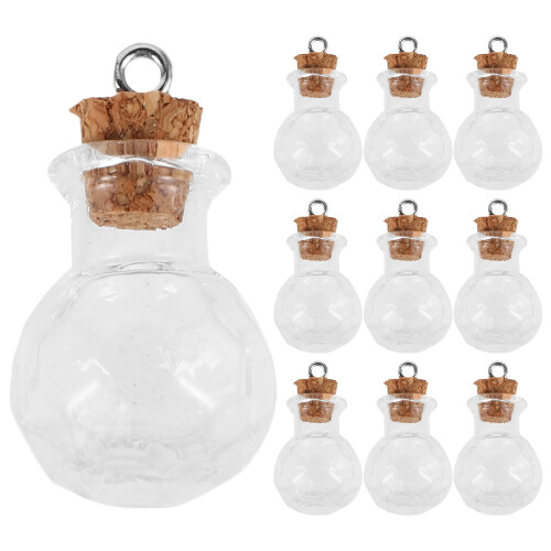 10Pcs Mini Glasflaskor Med Korkproppar Hantverk Tvättflaskor Anhängare 2