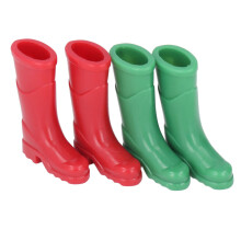 1:12 Mini Dollhouse Rain Boots - Red & Green Vinyl Accessories