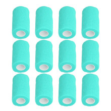 12Pcs Elastic Self-Adhesive Bandage Wrap 10cm Cyan for Pets & Cows