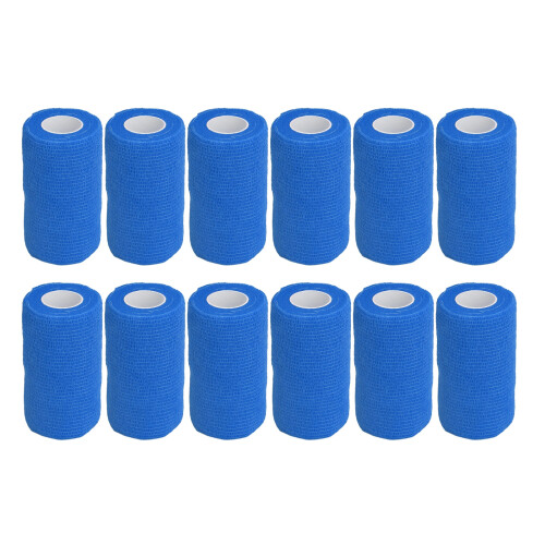 12Pcs Elastic Self Adhesive Bandage for Animals 10cm Blue 1