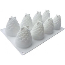 2024 Non-toxic 3d Pineapple Cone Silicone Mousse Cake Mold White