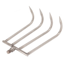 Edelstahl-Handrechen mit 4 Zähnen für Wasserpflanzen, 8 mm Gewinde