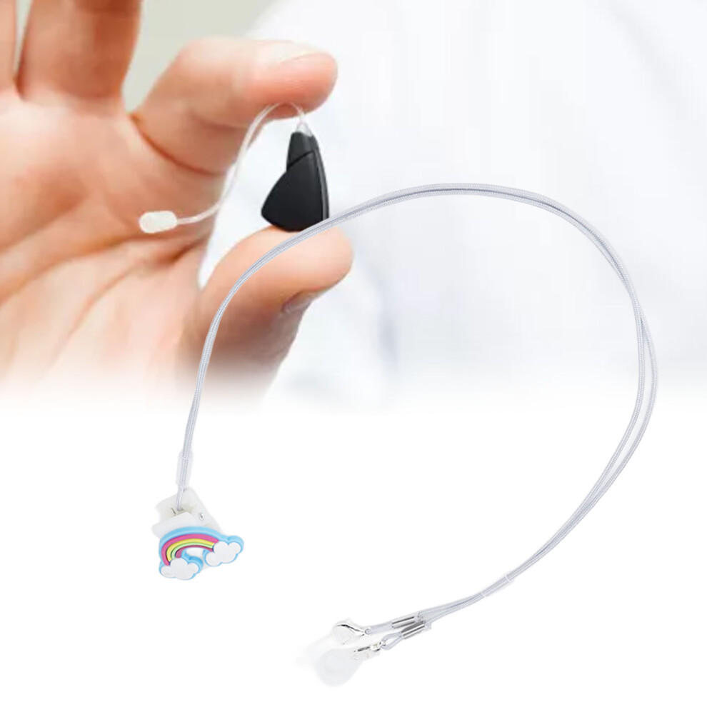 Prevent Loss Hearing Aid Clip: Cute Pattern Lanyard with 2 Fixation Rings