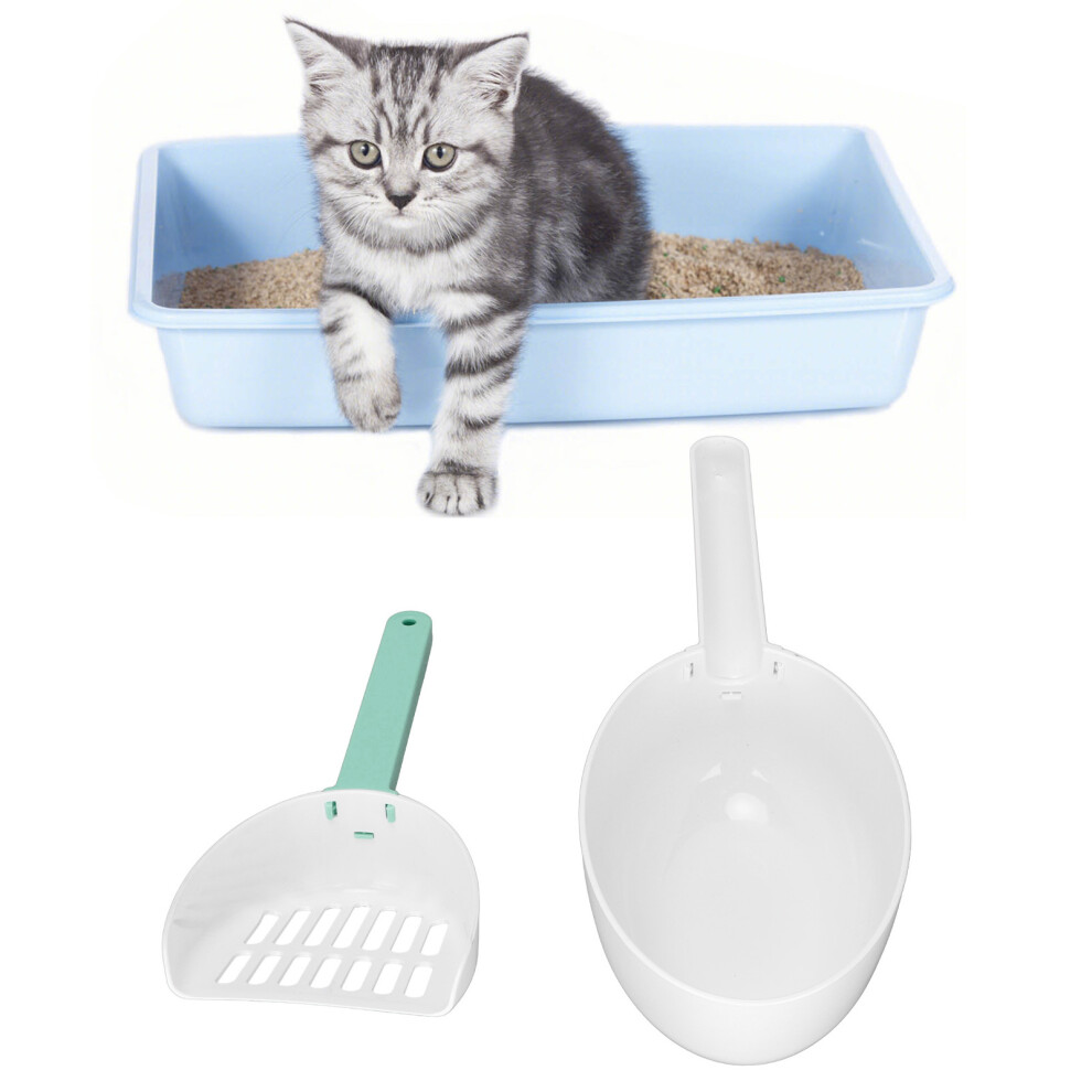 Green ABS Cat Litter Scoop, Detachable 12.5x32cm, 7mm Leak Hole-image-OPC-PMP5BND-NEW